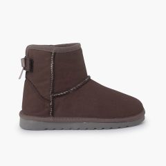Botas tipo australianas laço lateral Castanho