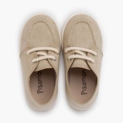 Sapatos de vela lona eco sola branca Areia