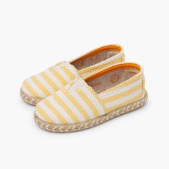 Alpercatas riscas tipo camping com elástico Amarelo
