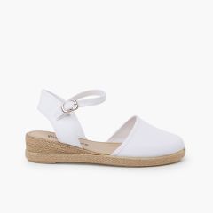 Alpercatas cunha fecho pulseira fivela Branco