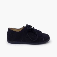 Bluchers camurça lingueta franjas Azul Marinho