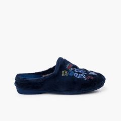 Pantufas tipo chinelo gaming Azul Marinho