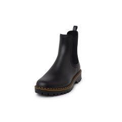 Botins galocha mate pespontos sola track Preto