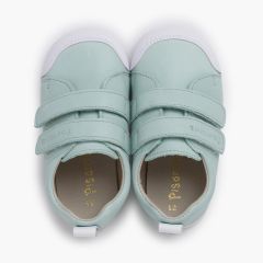 Sapatilhas suaves pele duplo fecho aderente Verde Menta
