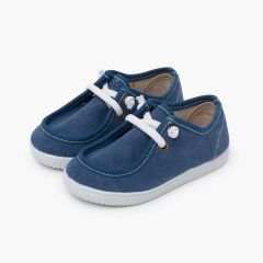 Sapatos vela wallaby sola fina atacadores elásticos Azul Marinho