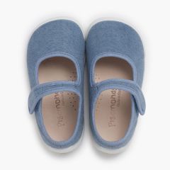 Merceditas barefoot tira aderente sola branca Azul