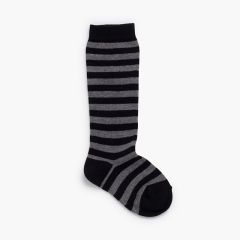 Meias altas riscas bicolores Preto