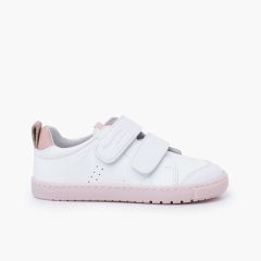 Sapatilhas Blanditos tiras aderentes tamanhos grandes Branco e Rosa