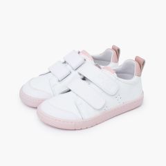 Sapatilhas Blanditos tiras aderentes tamanhos grandes Branco e Rosa