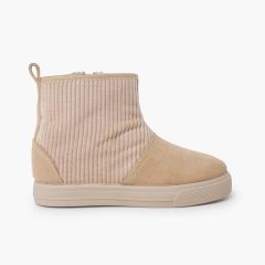 Botas criança cano de bombazine Bege