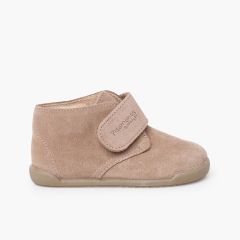 Botas barefoot camurça fecho aderente Areia