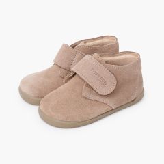 Botas barefoot camurça fecho aderente Areia