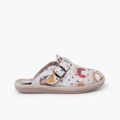 Chinelos de quarto fivela palmilha acolchoada Ursinhos