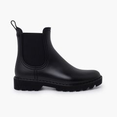 Botins galocha elásticos menina e mulher Preto