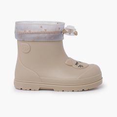Botins galocha ajustáveis gatinho barefoot Bege