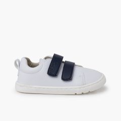 Sapatilhas barefoot tiras aderentes intercambiáveis Branco e Azul Marinho