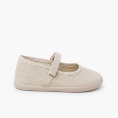 Merceditas barefoot linho leve fecho aderente Cru