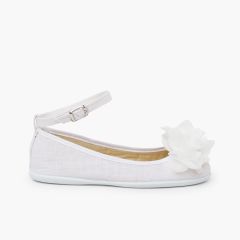 Sabrinas linho Gilda detalhe flor gaze Branco