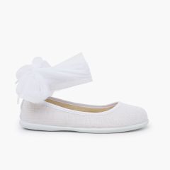 Sabrinas linho pulseira e laço tule Branco
