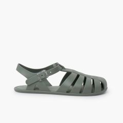 Sandálias borracha barefoot criança e mulher Verde