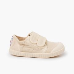 Sapatilhas lona barefoot wide sola ao tom Marfim