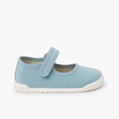 Merceditas barefoot lona canvas tira aderente Turquês