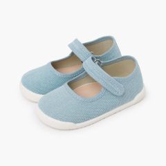 Merceditas barefoot lona canvas tira aderente Turquês
