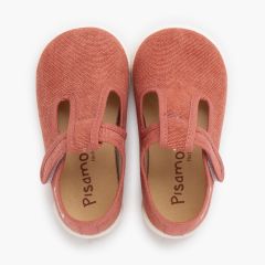 Pepitos barefoot lona canvas tira aderente Argila
