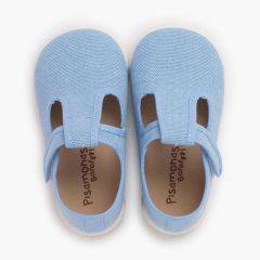 Pepitos barefoot lona canvas tira aderente Azul