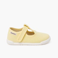 Pepitos barefoot lona canvas tira aderente Limão
