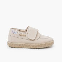 Sapatos de vela lona rústica efeito lavado Cru
