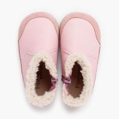 Botas barefoot novapele rebordo felpudo Rosa