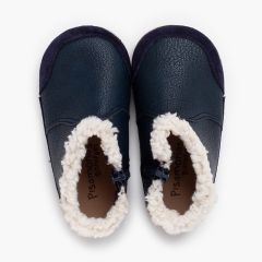 Botas barefoot novapele rebordo felpudo Azul Marinho