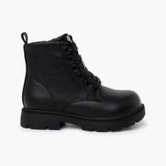 Botas menina atacadores Garvalín tipo militar Preto