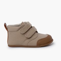 Botas barefoot pele criança biqueira reforçada Areia