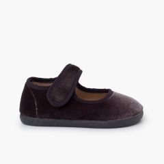 Merceditas barefoot veludo tira aderente Cinzento