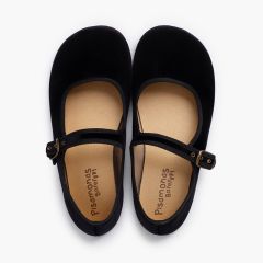 Merceditas mulher barefoot veludo fivela Preto