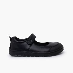 Merceditas colegiais barefoot menina Garvalín Preto