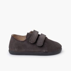 Sapatilhas barefoot camurça dupla tira aderente Cinzento