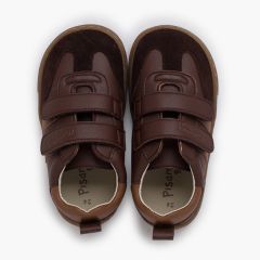 Sapatilhas Barefoot Criança Riscas Laterais Castanho