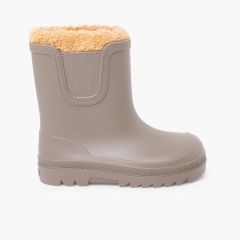 Galochas barefoot wide chelsea pelinho Taupe