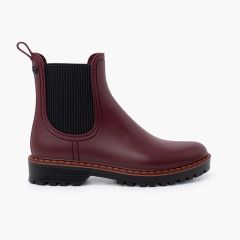 Botins galocha mulher sola track tri Bordeaux