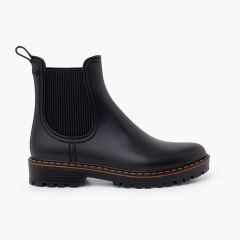 Botins galocha mulher sola track tri Preto