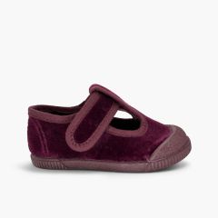 Pepitos barefoot veludo biqueira borracha Bordeaux