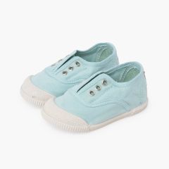 Sapatilhas lona sem atacadores barefoot Água-marinha