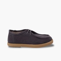 Sapatos de vela Wallaby suede meninos Cinzento