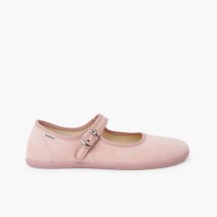Merceditas barefoot tipo camurça fivela mulher Rosa