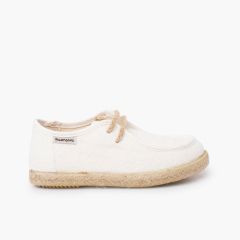 Sapatos vela wallaby menino juta Branco