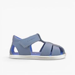 Sandálias menino pele fechadas Blanditos Azul