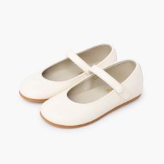 Merceditas Cerimónia barefoot tira aderente botão Cru